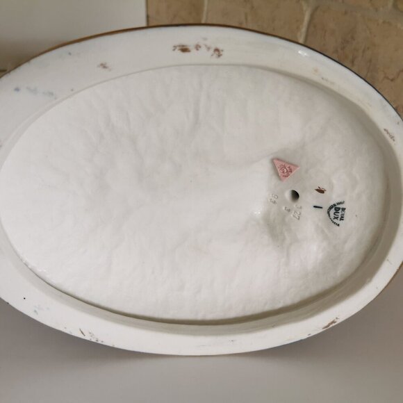 Royal Dux Rearing White Horse Cobalt Blue Base Matte Porcelain Czech Bohemia - Picture 13 of 15